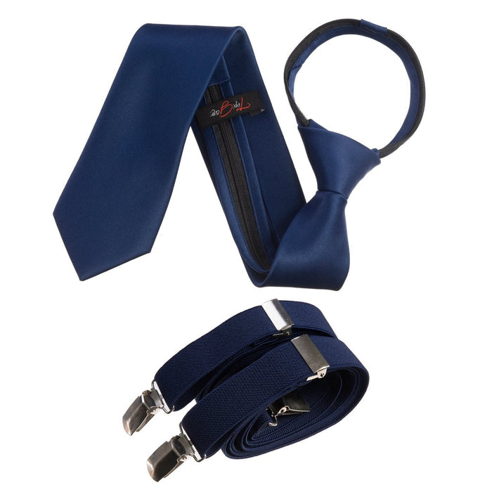 Neck Tie and Adjustable Stretch Suspender Set - Tuxgear