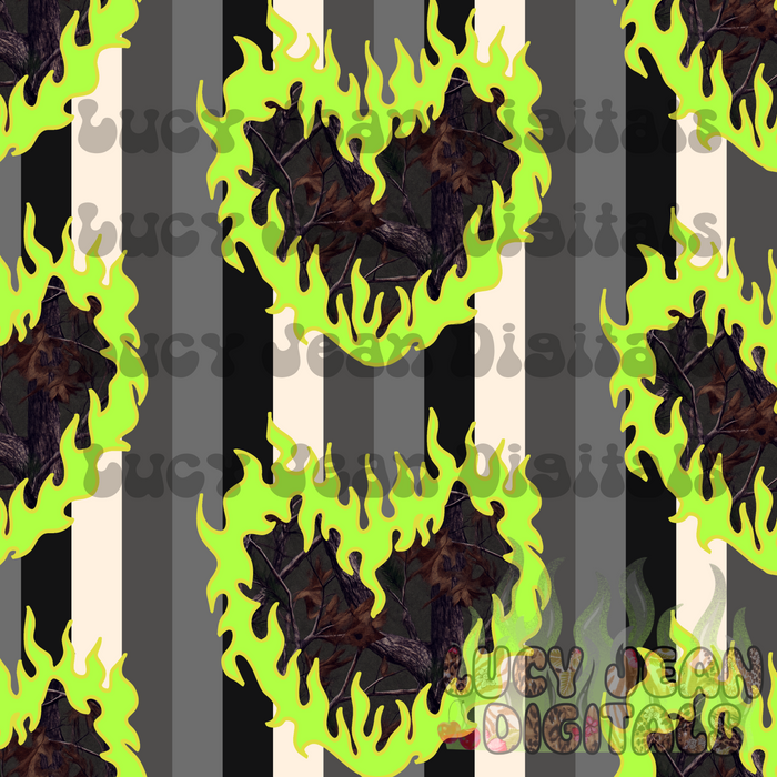 Neon Camo Flame Heart Checkered Seamless File