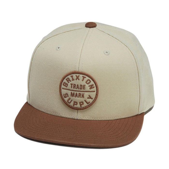 Brixton Oath III snapback hat in khaki and caramel