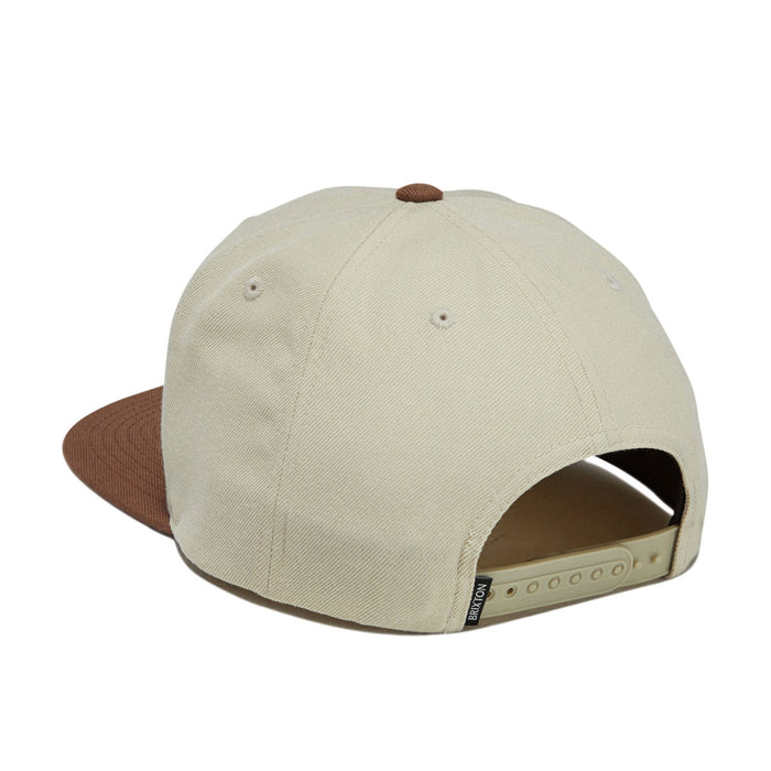 Brixton Oath III snapback hat in khaki and caramel, alternate product view