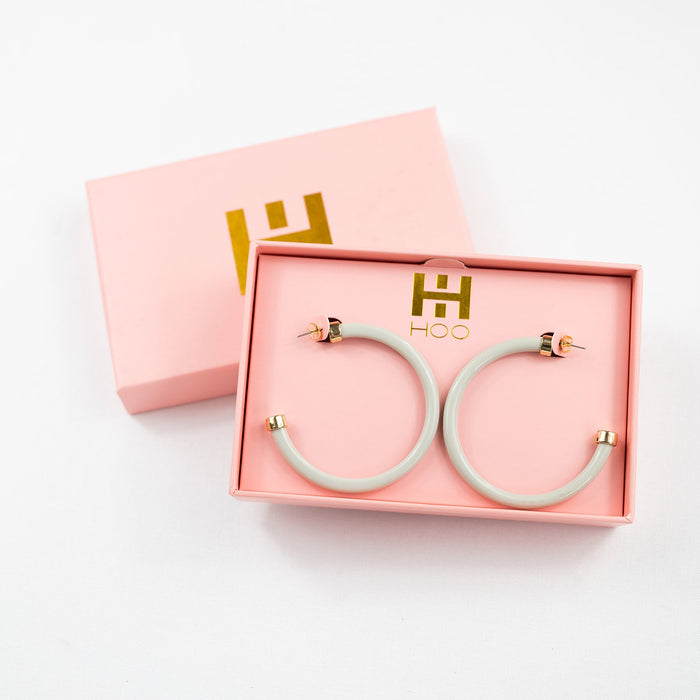 Off White Hoop Earrings