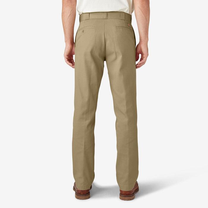 Back view of the Dickies Original 874 work pant in khaki showing the back pockets
