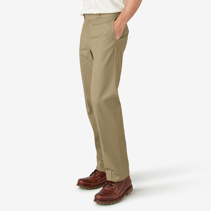 Dickies 874 khaki work pant, alternate view of the waistband and belt loops