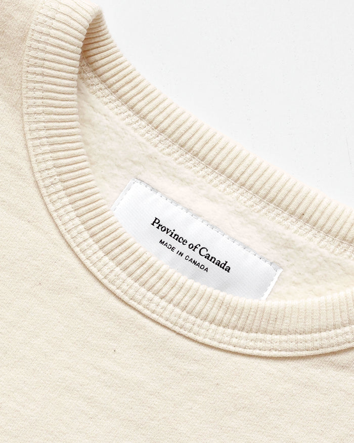 Ossington Fleece Sweatshirt Cream - Made in Canada - Province of Canada