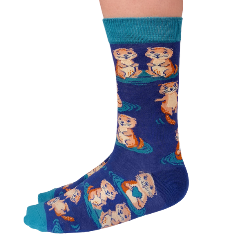 Otterly Adorable Socks by Uptown Sox featuring cute otter designs, perfect for animal lovers looking for cozy and fun socks with a playful twist.