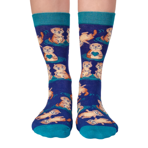 Otterly Adorable Socks by Uptown Sox featuring cute otter designs, perfect for animal lovers looking for cozy and fun socks with a playful twist.