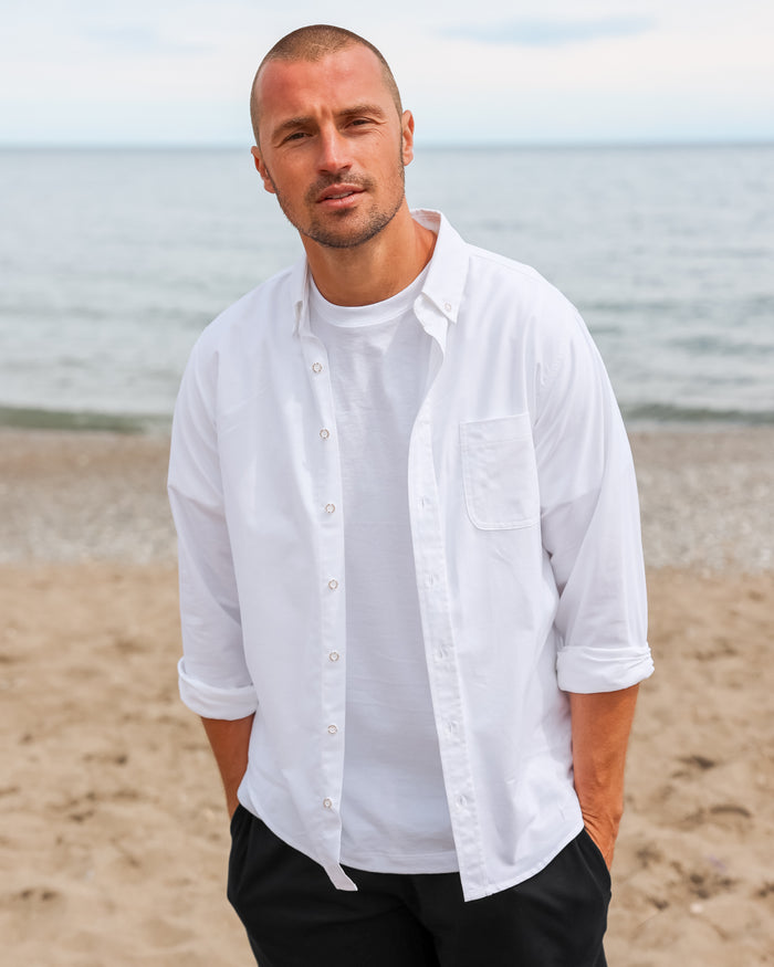 Made in Canada 100% Cotton Oxford Button Down Shirt White - Unisex - Province of Canada