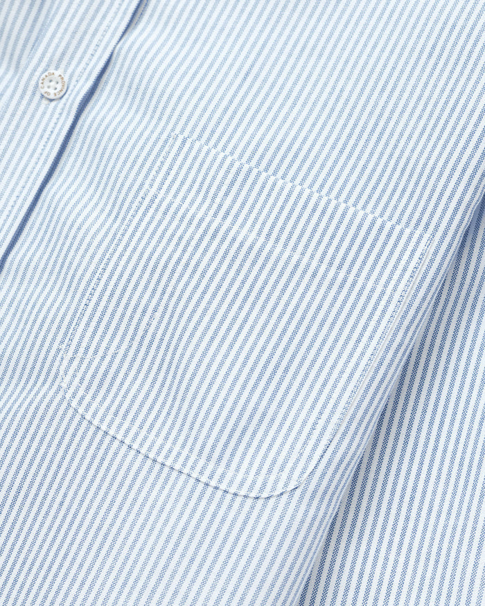 Made in Canada 100% Cotton Oxford Stripe Dress Royal - Province of Canada
