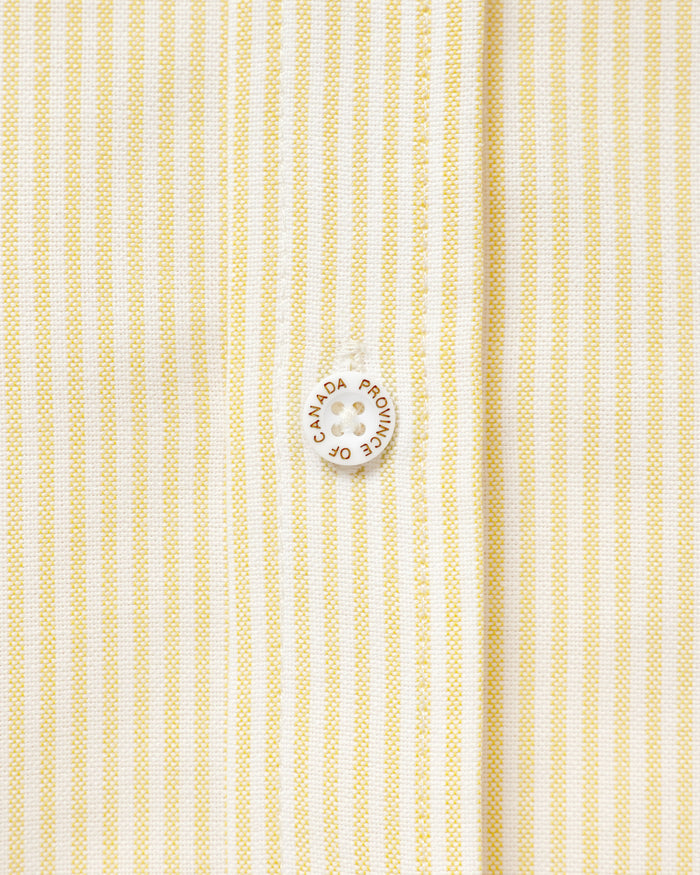 Made in Canada 100% Cotton Oxford  Stripe Button Down Shirt Butter Yellow - Unisex - Province of Canada