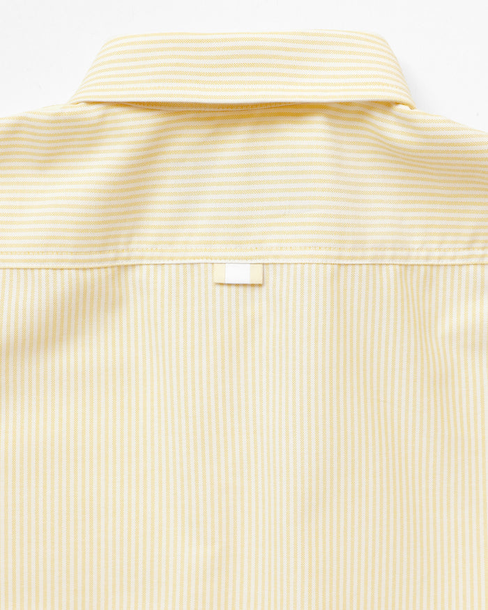 Made in Canada 100% Cotton Oxford  Stripe Button Down Shirt Butter Yellow - Unisex - Province of Canada