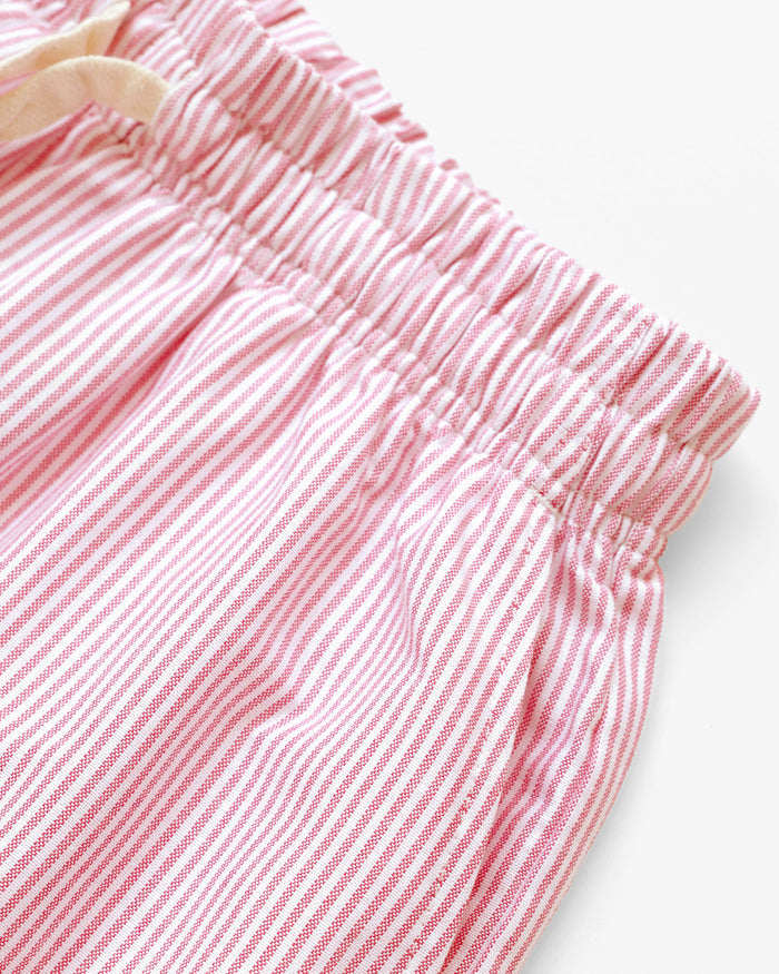 Made in Canada 100% Cotton Oxford Stripe Short Red - Womens - Province of Canada