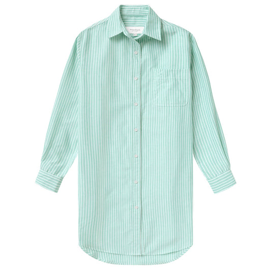 Made in Canada 100% Cotton Oxford Wide Stripe Dress Green - Province of Canada