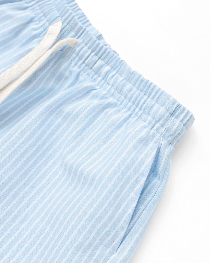 Made in Canada 100% Cotton Oxford Wide Stripe Short Blue - Womens - Province of Canada