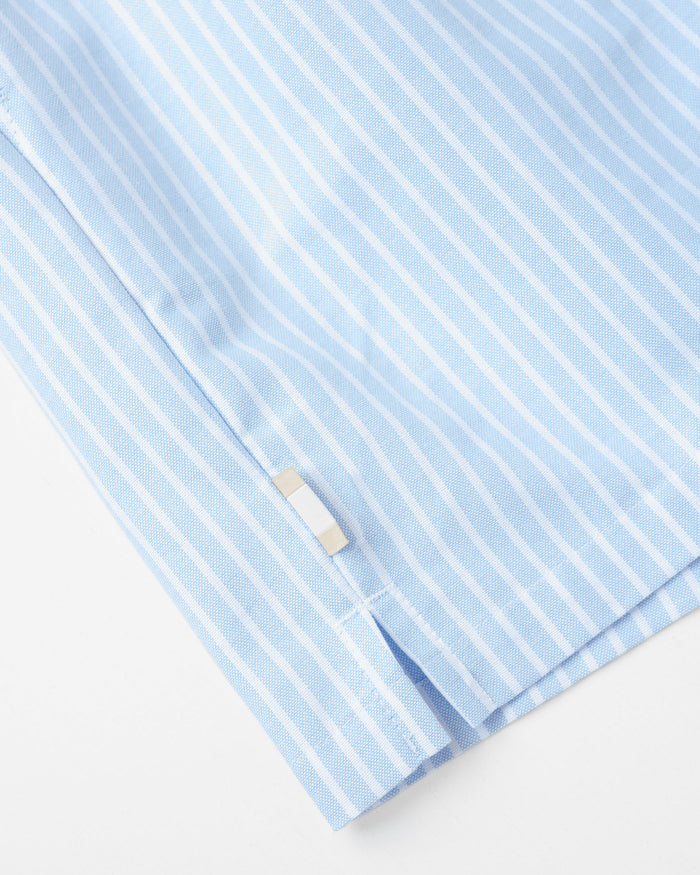 Made in Canada 100% Cotton Oxford Wide Stripe Short Blue - Womens - Province of Canada