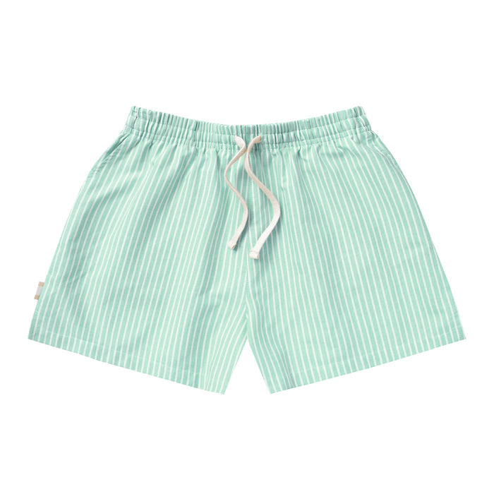 Made in Canada 100% Cotton Oxford Wide Stripe Short Green - Womens - Province of Canada