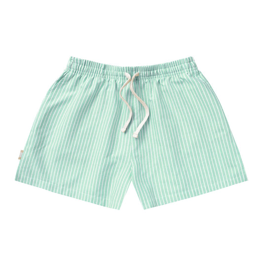Made in Canada 100% Cotton Oxford Wide Stripe Short Green - Womens - Province of Canada