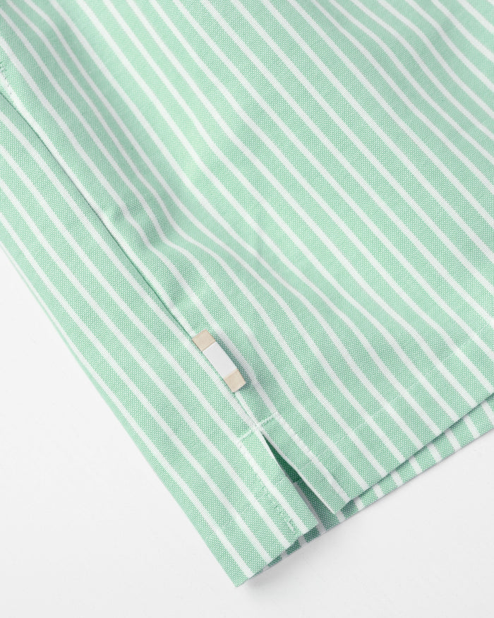 Made in Canada 100% Cotton Oxford Wide Stripe Short Green - Womens - Province of Canada