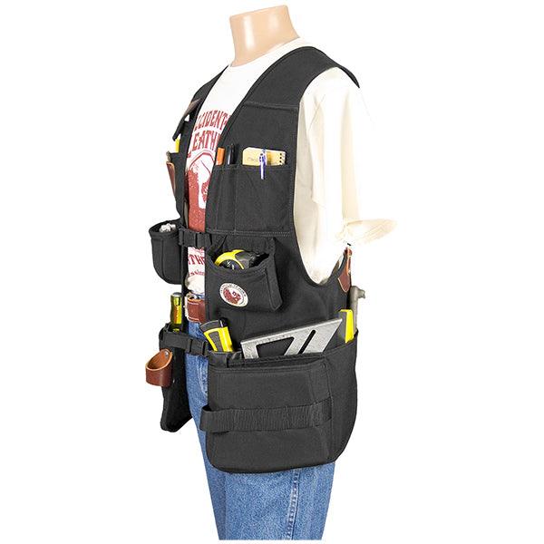 Occidental Leather OxyPro work vest, right front view of the tool pouches