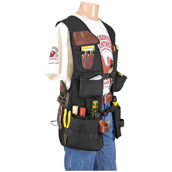 Occidental Leather OxyPro work vest, left front view of the tool pouches