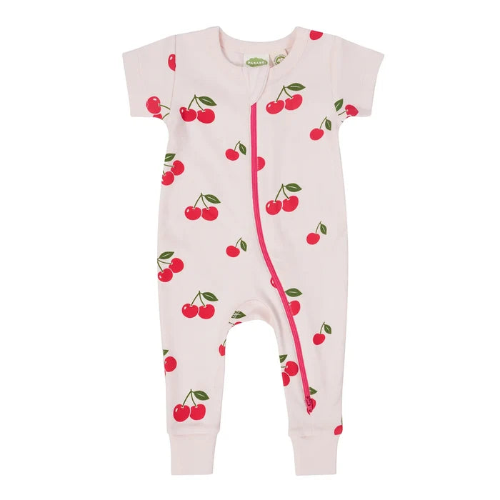 PARADE ROMPER SHORT SLEEVE-CHERRIES