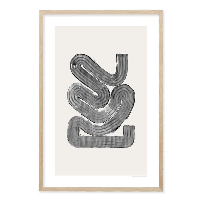 Path Black Print - 24" x 36" 100% Cotton Fine Art Archival Paper Textured Matte Finish - Printed in Canada