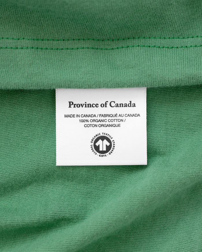 Made in Canada 100% Organic Cotton  Prince Edward County Tee Green - Unisex - Province of Canada