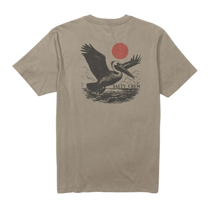 Back view of the Salty Crew Peli graphic t-shirt in twig