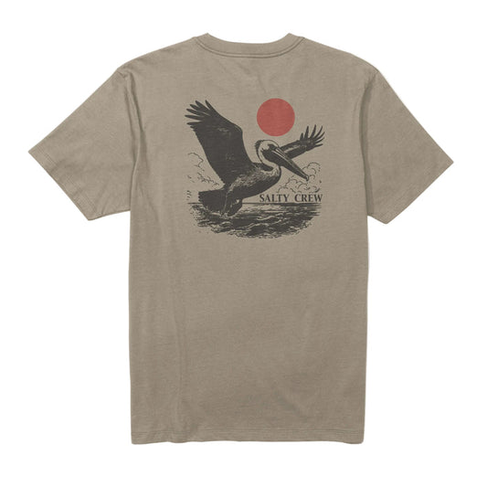 Back view of the Salty Crew Peli graphic t-shirt in twig