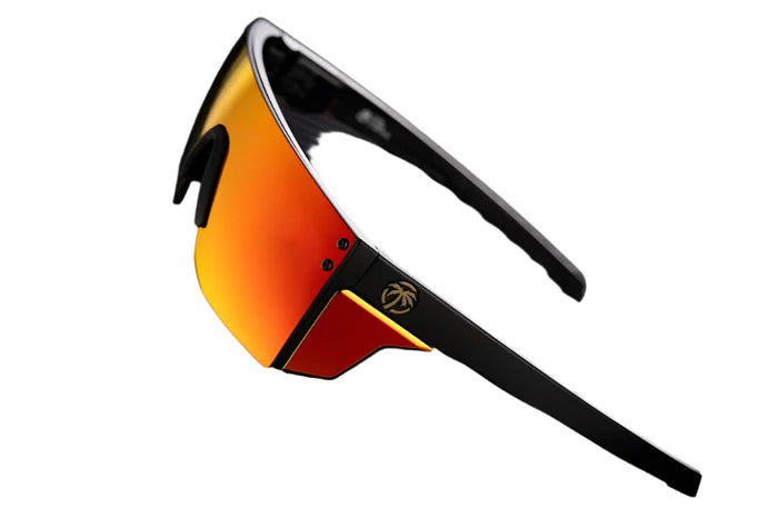 Heat Wave Performance Lazerface Slim ANSI Z87+ safety glasses with polarized Firestorm mirrored lens
