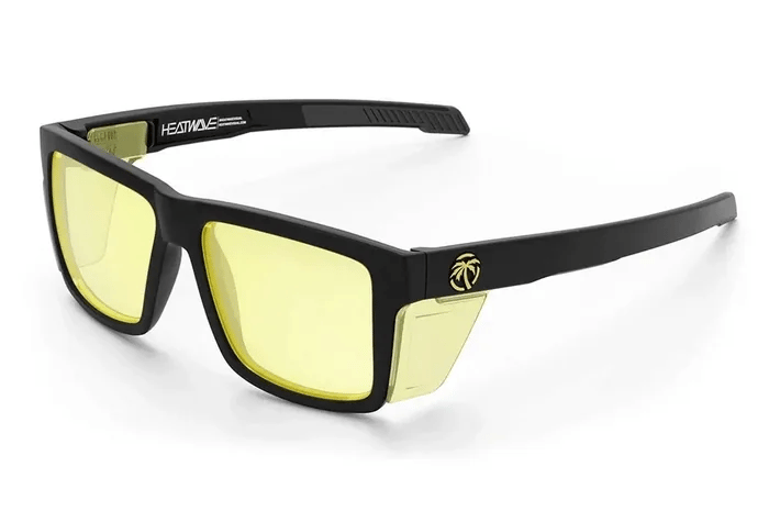 Heat Wave Performance Vise ANSI Z87+ Easy Rider 2.0 safety sunglasses in matte black with yellow photochromic lens