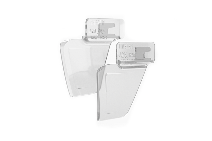 Gloss clear replacement side shields for Heat Wave Visual Performance and Performance XL Vise frames