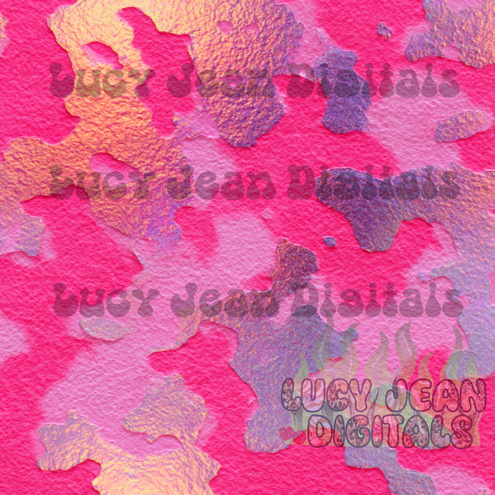 Pink Holographic Cow Hide Seamless File
