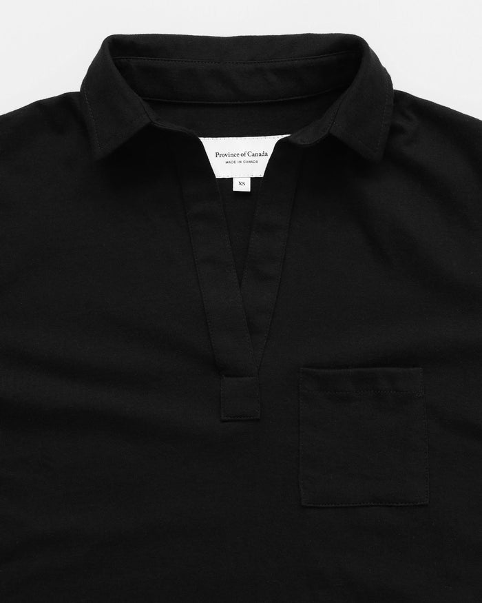 Made in Canada 100% Cotton Popover Dress Black - Province of Canada Little Black Dress
