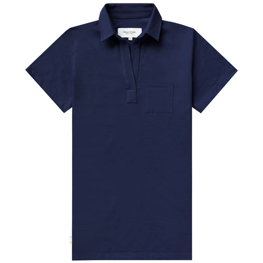 Made in Canada 100% Cotton Popover Dress Navy Blue - Province of Canada