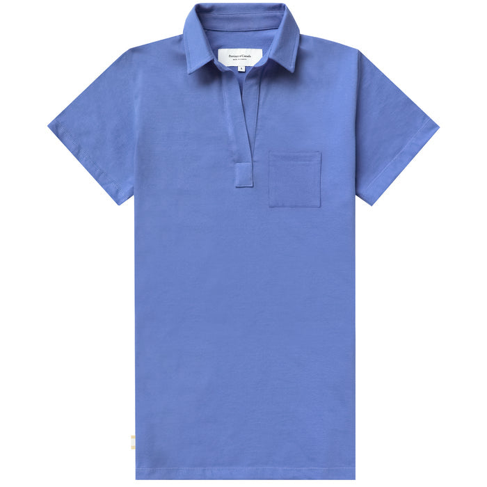 Made in Canada 100% Cotton Popover Dress Periwinkle - Province of Canada