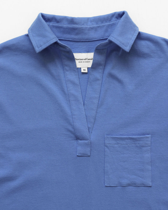 Made in Canada 100% Cotton Popover Dress Periwinkle - Province of Canada