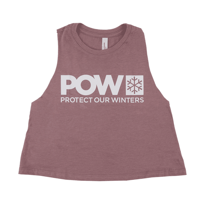 POW Stacked Logo Racerback Cropped Tank