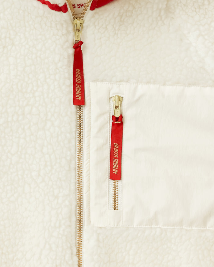 Made in Canada Limited Edition Province of Canada x Heated Rivalry Fleece Jacket Red Details and Cream Fleece