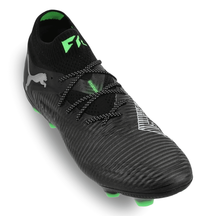 Puma Future 8 Ultimate FG Soccer Cleats (Black/Cool Grey/Fluo Green) | SoccerWearhouse