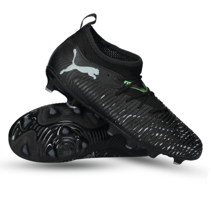 Puma Jr. Future 8 Match FG/AG Soccer Cleats (Puma Black/Fluo Green) | SoccerWearhouse