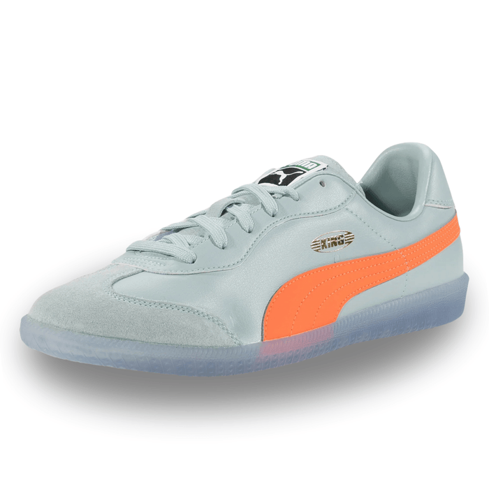 Puma King 21 Indoor Soccer Shoes (Modern Mint/Glowing Red) | SoccerWearhouse