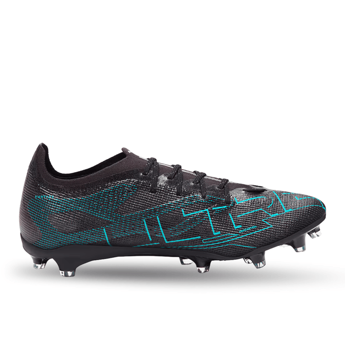 Puma Ultra 5 Pro FG/AG Soccer Cleats (Black/Silver/Bright Aqua) | SoccerWearhouse