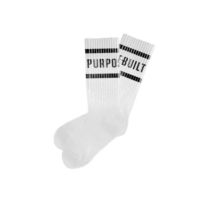 Purpose-Built athletic crew socks in white