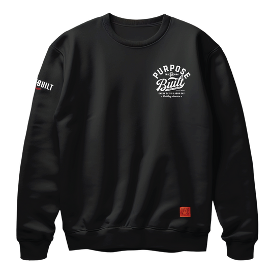 Purpose-Built script logo crewneck sweatshirt in black