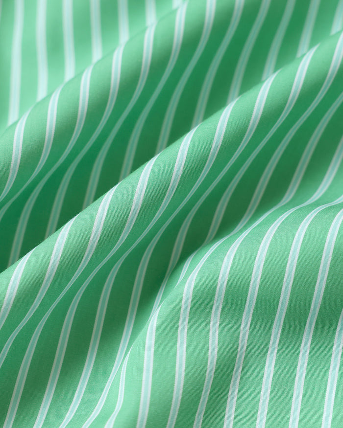 Made in Canada 100% Cotton Pyjama Shirt Green Stripe - Unisex - Province of Canada