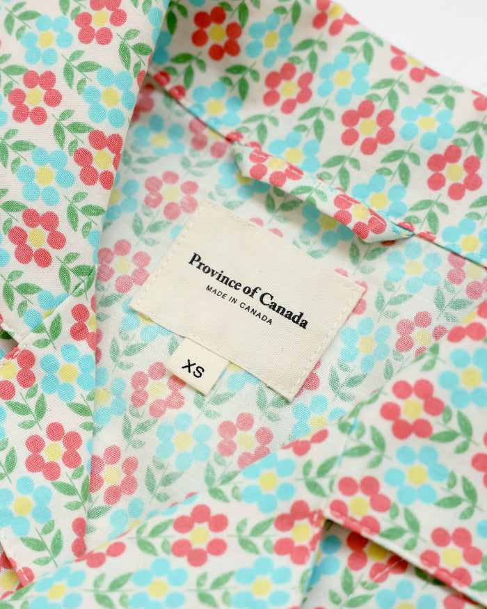 Made in Canada 100% Cotton Pyjama Short Sleeve Shirt Floral - Womens - Province of Canada