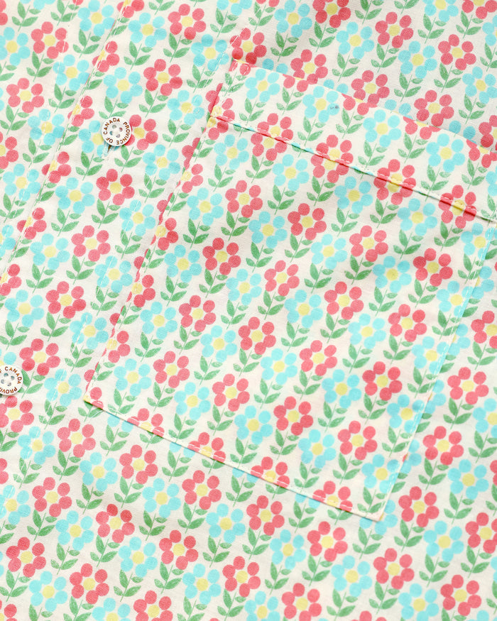 Made in Canada 100% Cotton Pyjama Short Sleeve Shirt Floral - Womens - Province of Canada