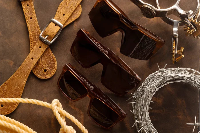 Quatro Z87 polarized safety eyewear by Heat Wave Visual in saddle, additional product view