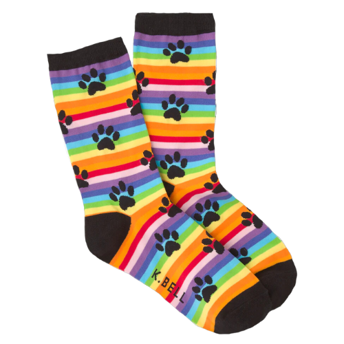 Rainbow Stripe Paw Prints