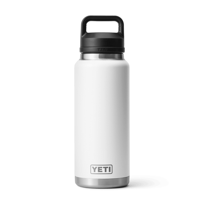 YETI Rambler 36 oz insulated water bottle in white with Chug Cap and carry handle